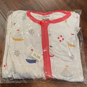 Little Joy Co. Bamboo Nautical Themed Zippered Romper 18-24m NWT